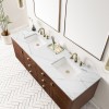 Amberly 72" Double Mid-Century Walnut ( Vanity Only Pricing)